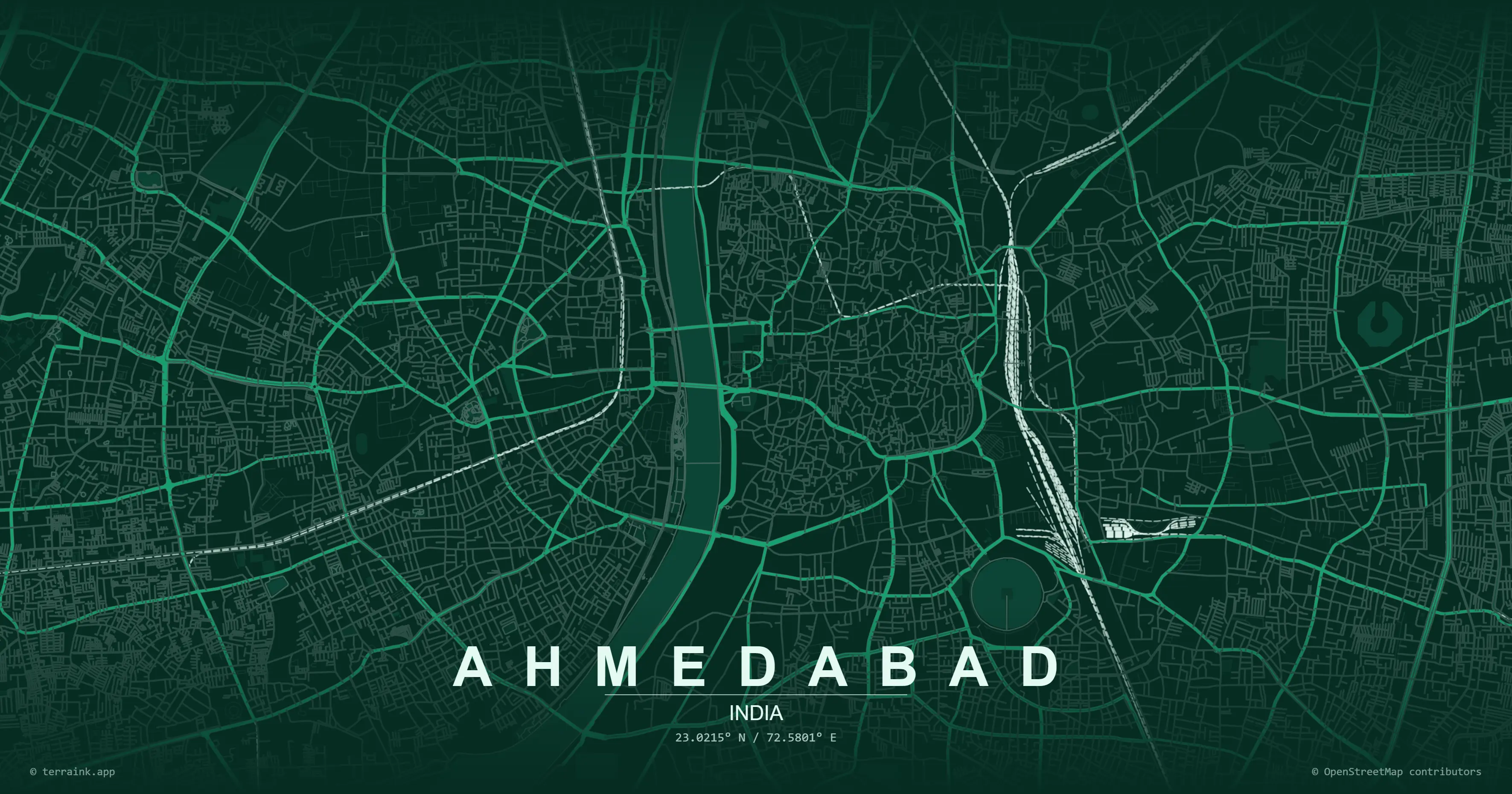 Map showing Ahmedabad, Gujarat, India