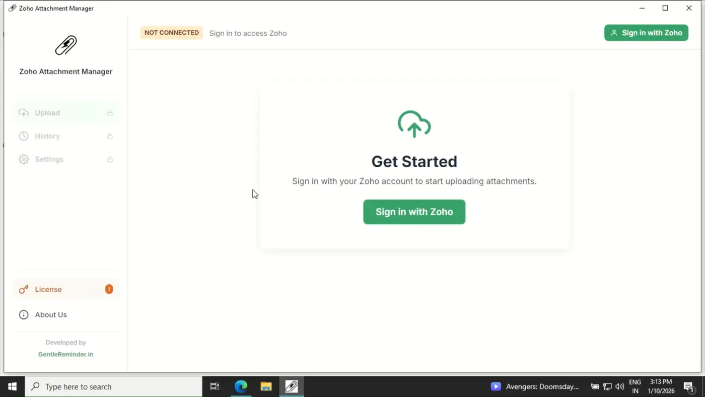 Zoho Attachment Manager screenshot